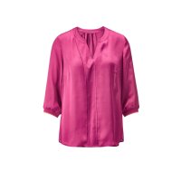 Longbluse mit Streifenbündchen, fuchsia-papaya