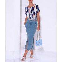 Jeans-Rock m. Strass, blue-bleached