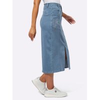 Denim skirt with strass, blue bleached