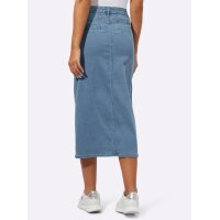 Denim skirt with strass, blue bleached