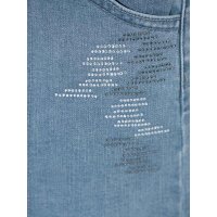 Denim skirt with strass, blue bleached
