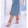 Denim skirt with strass, blue bleached