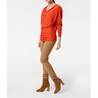 Sweater with zipper, coral