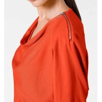 Sweater with zipper, coral