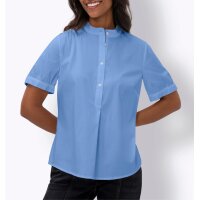Stehkragen-Stretchbluse, himmelblau