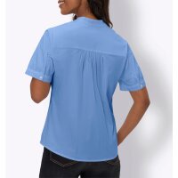 Stehkragen-Stretchbluse, himmelblau