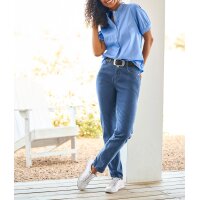 Stehkragen-Stretchbluse, himmelblau
