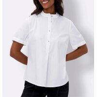 Stehkragen-Stretchbluse, weiß