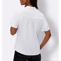 Stehkragen-Stretchbluse, weiß