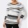 3/4 Arm-Pullover m. Lochmuster, weiß-schwarz