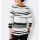 3/4 Arm-Pullover m. Lochmuster, weiß-schwarz