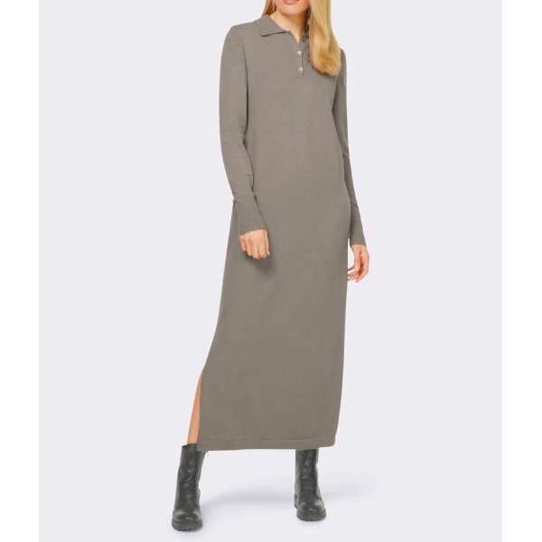 Designer-Maxi-Strickkleid, taupe
