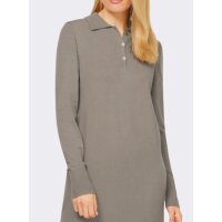 Designer-Maxi-Strickkleid, taupe
