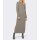 Designer-Maxi-Strickkleid, taupe