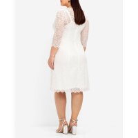 Lace dress with wavey hem, ecru