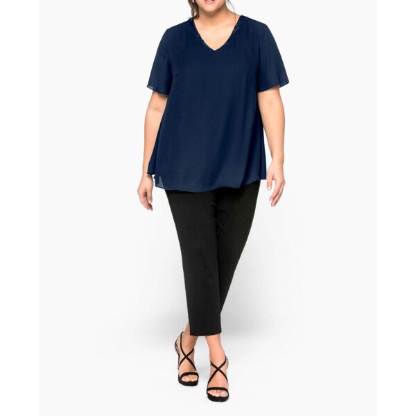 Georgette-Tunika im Lagenlook, marine