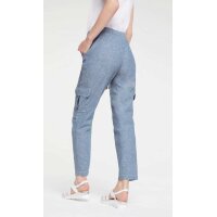Leinen-Cargohose, rauchblau