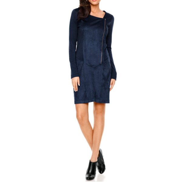 Reißverschluß-Patchkleid, blau