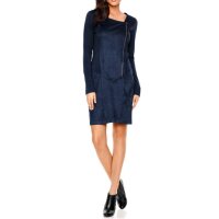 Zipper patch dress, blue