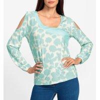 Cut-outs-Jersey-Stretchshirt, mint-champagner