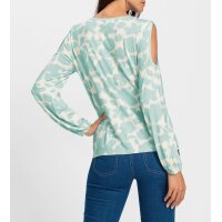 Cut-outs-Jersey-Stretchshirt, mint-champagner