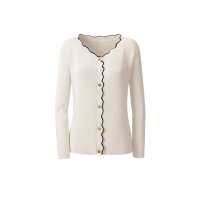 Strickjacke mit Wellenkante, champagner
