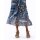 Wickel-Chiffonkleid m. Volants, marine-ocker