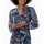 Wickel-Chiffonkleid m. Volants, marine-ocker