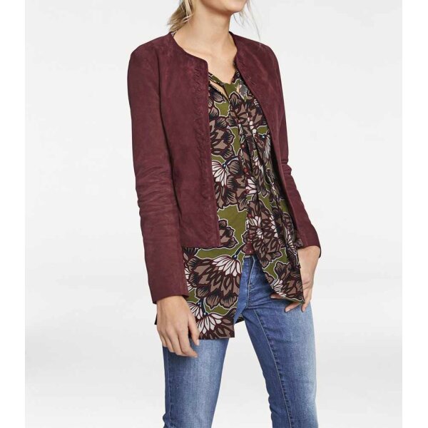 Designer-Ziegenvelourslederjacke, beere