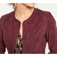 Designer-Ziegenvelourslederjacke, beere