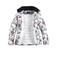 Designer-Steppjacke, weiß-bunt