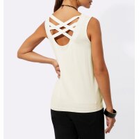 Shirt with back cutout, champagne
