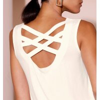Shirt with back cutout, champagne