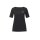 Pima-Baumwolle-Stretchshirt m. Strass, schwarz