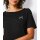Pima-Baumwolle-Stretchshirt m. Strass, schwarz