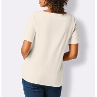 Pima-Baumwolle-Stretchshirt m. Strass, champagner