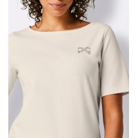 Pima-Baumwolle-Stretchshirt m. Strass, champagner