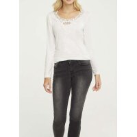 Nėriniuoti marškiniai, ekru spalvos