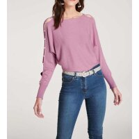 Fine knit sweater with beads, lavender
