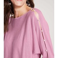 Fine knit sweater with beads, lavender