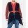 Long cardigan with belt, dark blue / coral