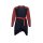Long cardigan with belt, dark blue / coral
