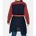 Long cardigan with belt, dark blue / coral