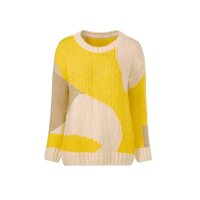 Colour block sweater, yellow-champagne