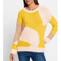 Colour block sweater, yellow-champagne