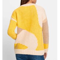 Colour block sweater, yellow-champagne