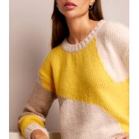 Colour block sweater, yellow-champagne