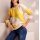 Colour block sweater, yellow-champagne
