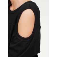 Volant-Pullover, schwarz