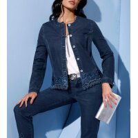 Jeansblazer m. Stickerei, blue-stone-washed